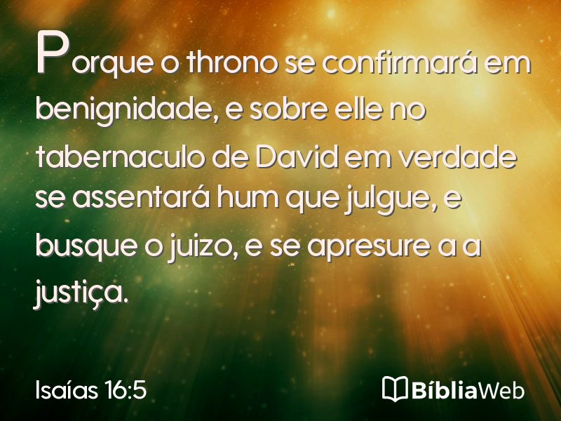 Isaías 16:5 em imagem para compartilhar