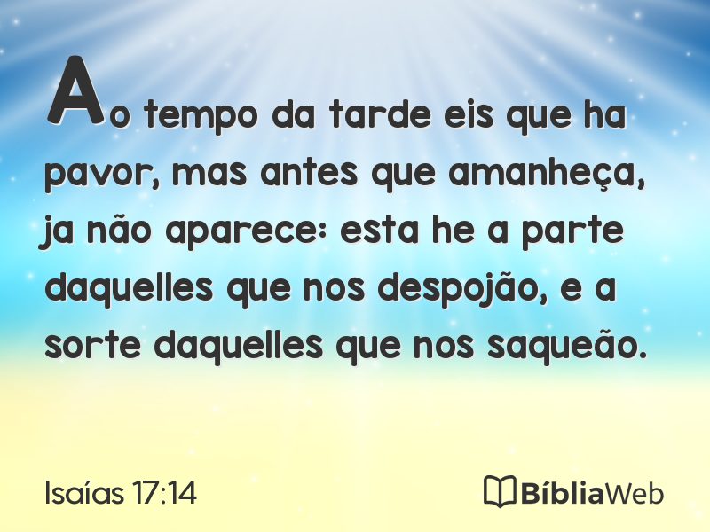 Isaías 17:14 em imagem para compartilhar
