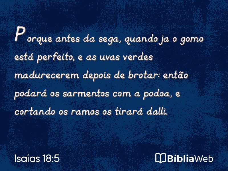 Isaías 18:5 em imagem para compartilhar