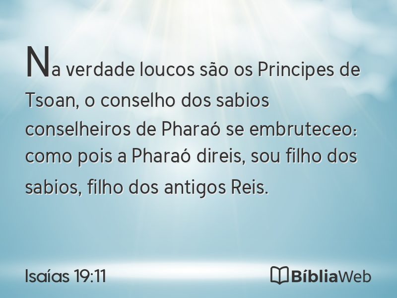 Isaías 19:11 em imagem para compartilhar