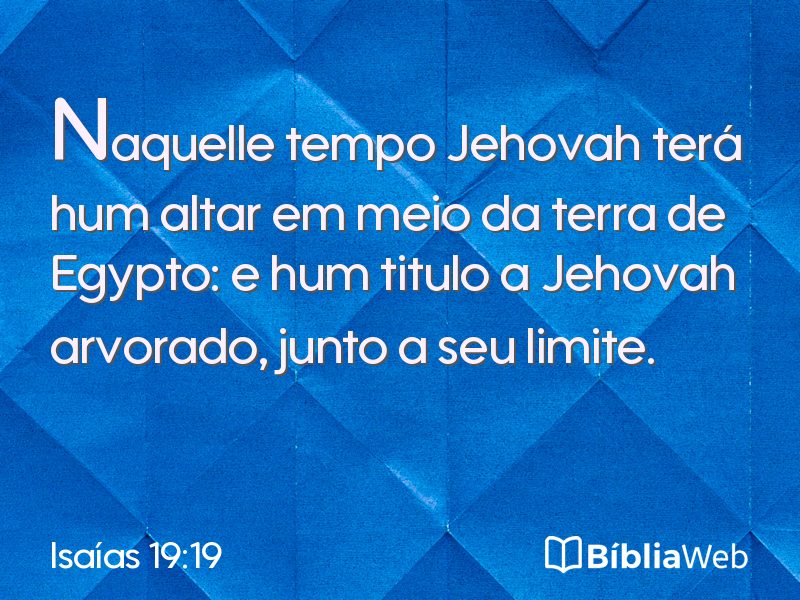 Isaías 19:19 em imagem para compartilhar