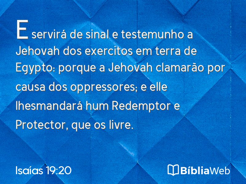 Isaías 19:20 em imagem para compartilhar