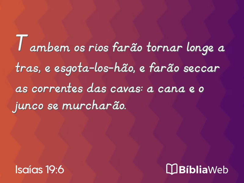 Isaías 19:6 em imagem para compartilhar