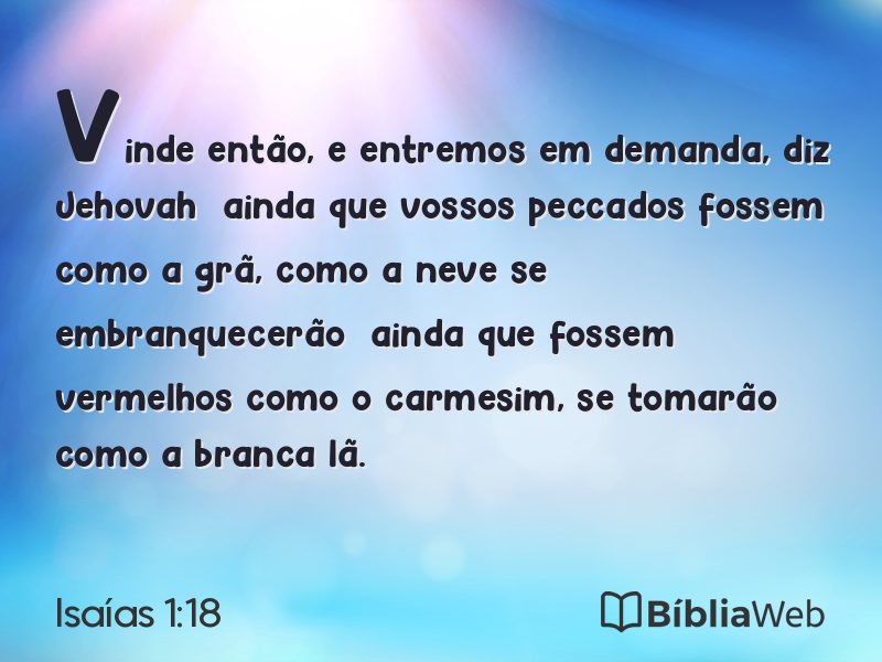 Isaías 1:18 em imagem para compartilhar