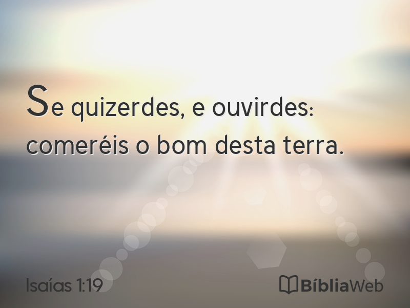 Isaías 1:19 em imagem para compartilhar