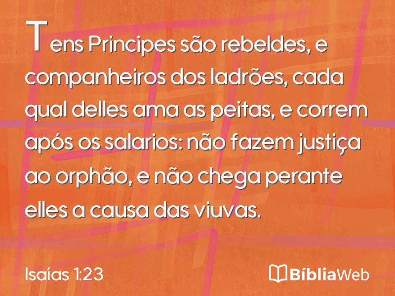 Isaías 1:23 em imagem para compartilhar