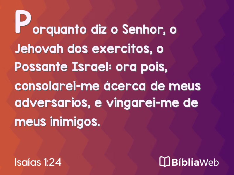 Isaías 1:24 em imagem para compartilhar