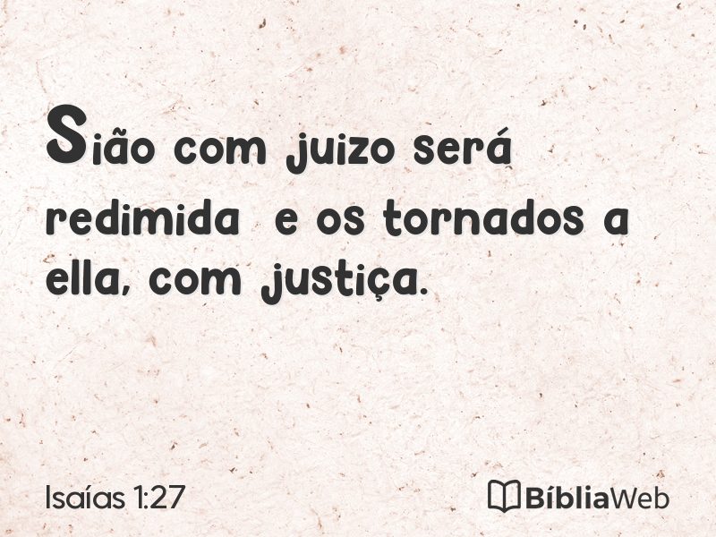 Isaías 1:27 em imagem para compartilhar