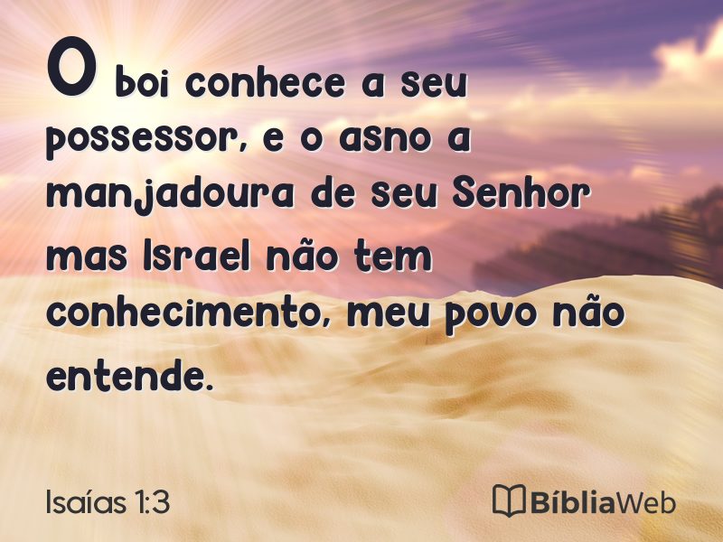Isaías 1:3 em imagem para compartilhar