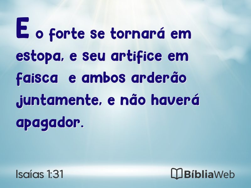 Isaías 1:31 em imagem para compartilhar