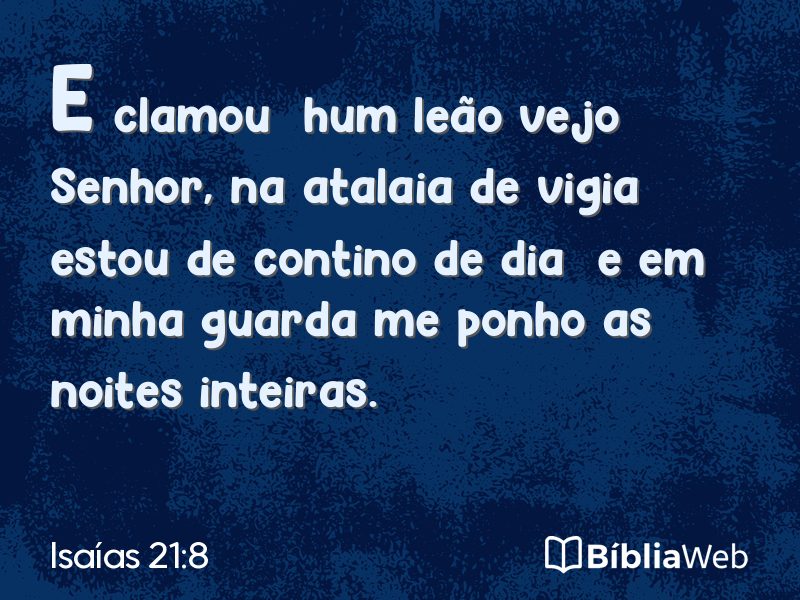 Isaías 21:8 em imagem para compartilhar