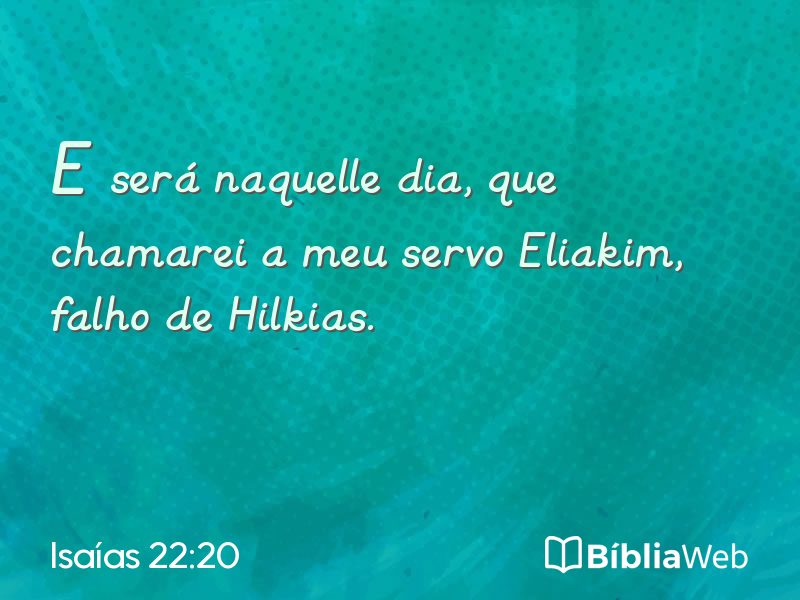Isaías 22:20 em imagem para compartilhar