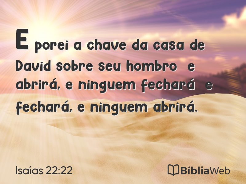 Isaías 22:22 em imagem para compartilhar