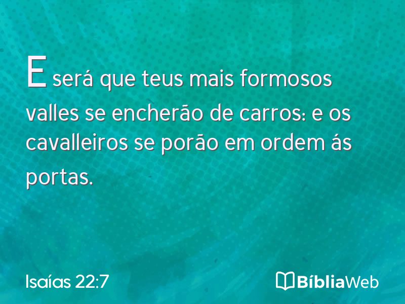 Isaías 22:7 em imagem para compartilhar