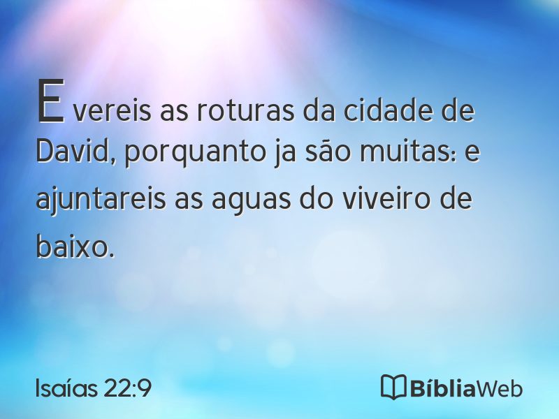 Isaías 22:9 em imagem para compartilhar