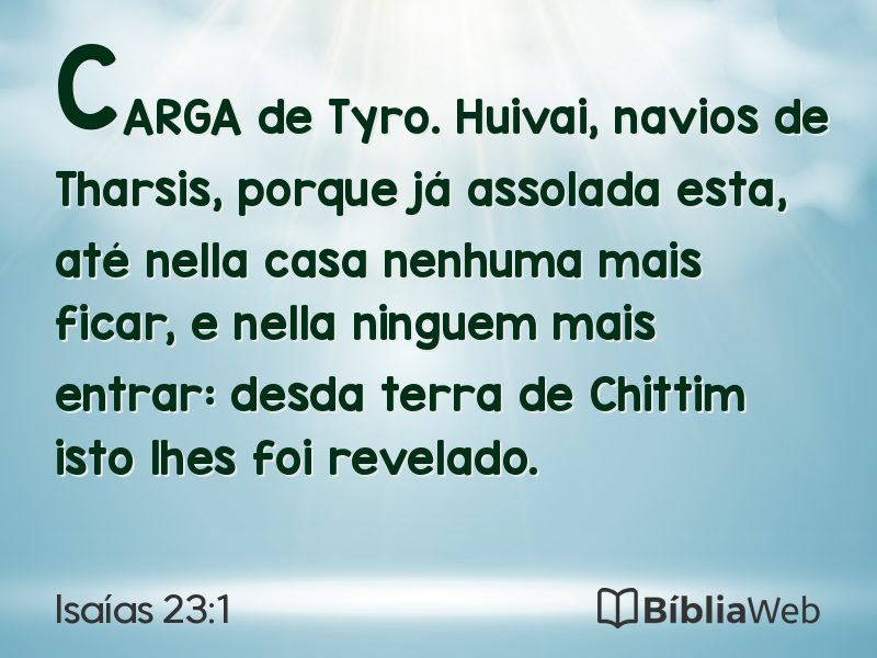 Isaías 23:1 em imagem para compartilhar