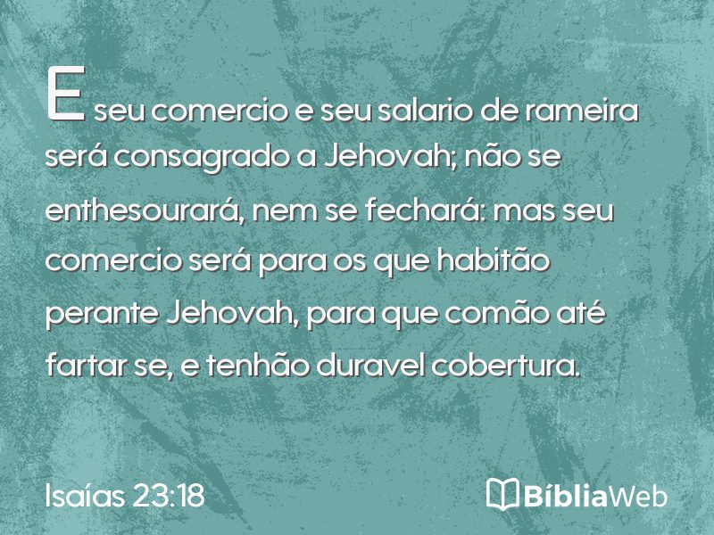 Isaías 23:18 em imagem para compartilhar