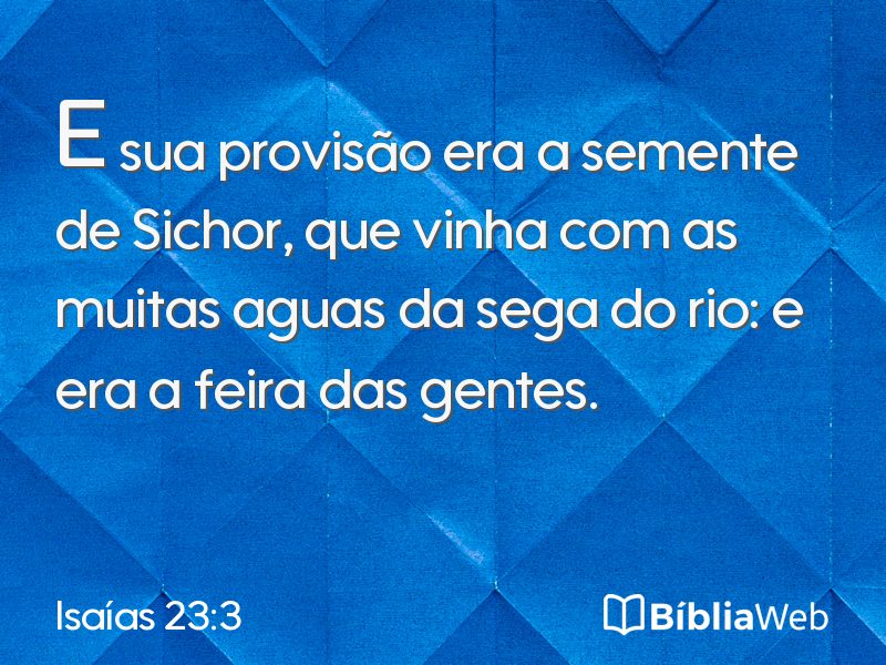 Isaías 23:3 em imagem para compartilhar