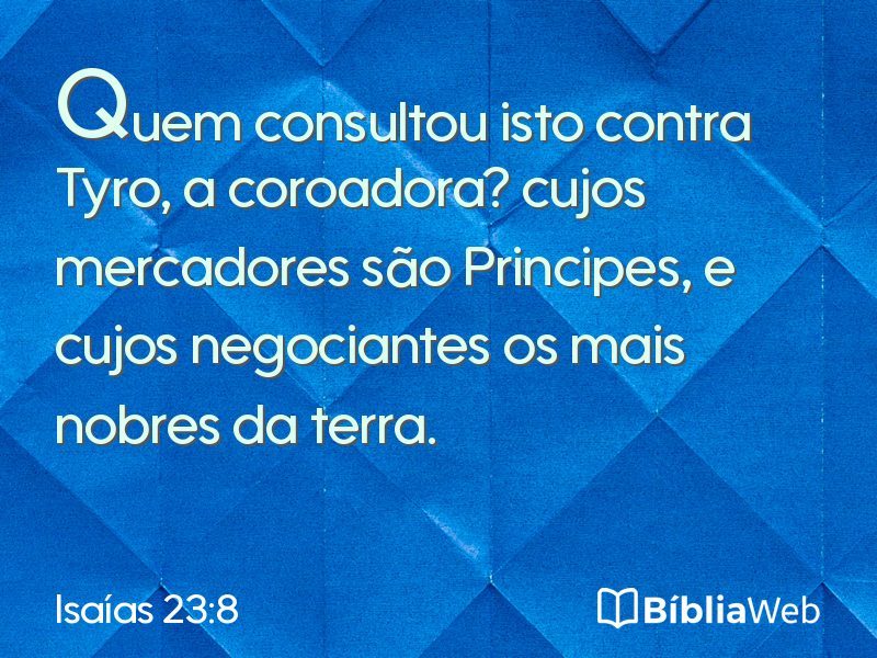 Isaías 23:8 em imagem para compartilhar
