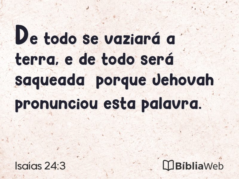 Isaías 24:3 em imagem para compartilhar