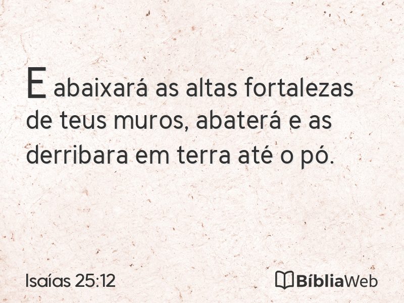 Isaías 25:12 em imagem para compartilhar