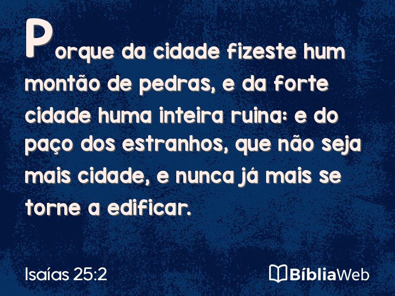 Isaías 25:2 em imagem para compartilhar