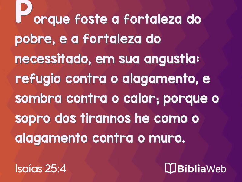 Isaías 25:4 em imagem para compartilhar