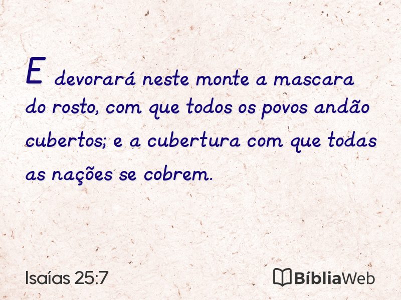 Isaías 25:7 em imagem para compartilhar