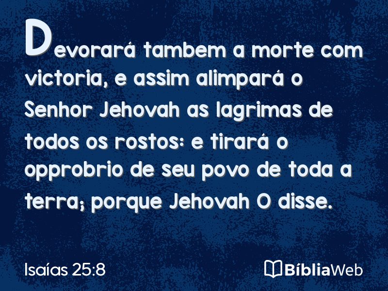 Isaías 25:8 em imagem para compartilhar