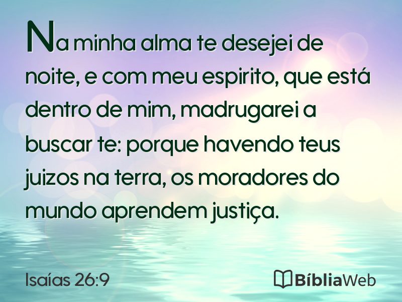 Isaías 26:9 em imagem para compartilhar