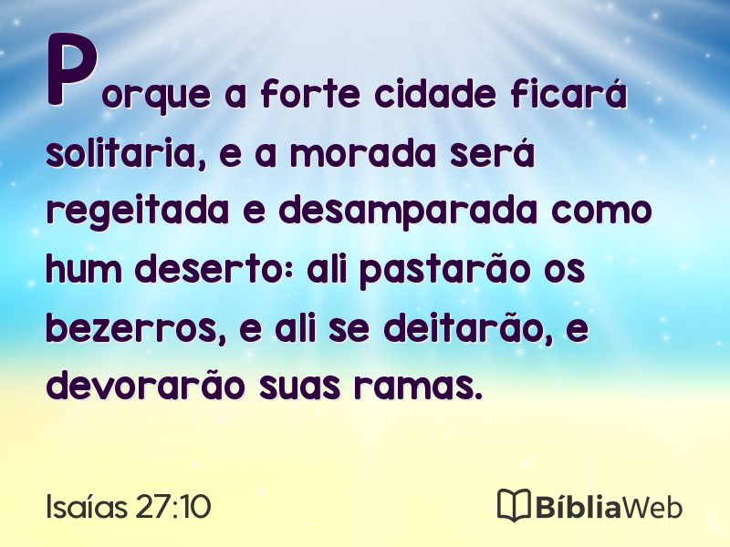 Isaías 27:10 em imagem para compartilhar