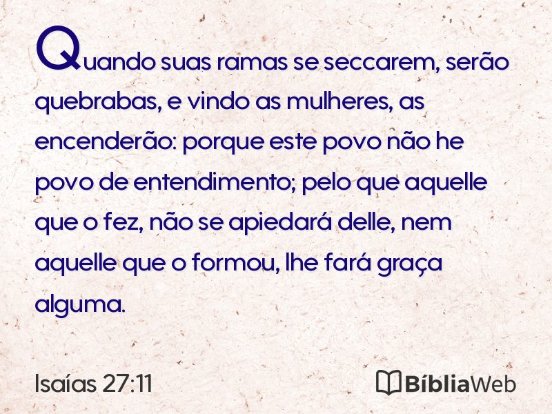Isaías 27:11 em imagem para compartilhar