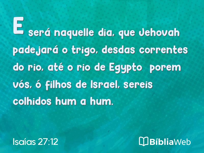 Isaías 27:12 em imagem para compartilhar