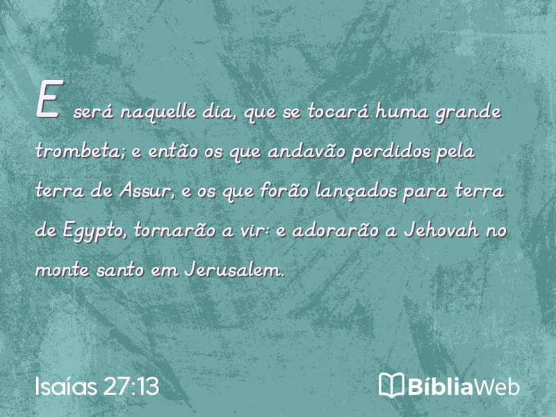 Isaías 27:13 em imagem para compartilhar