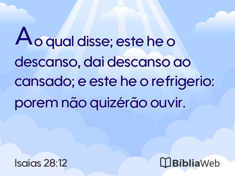Isaías 28:12 em imagem para compartilhar
