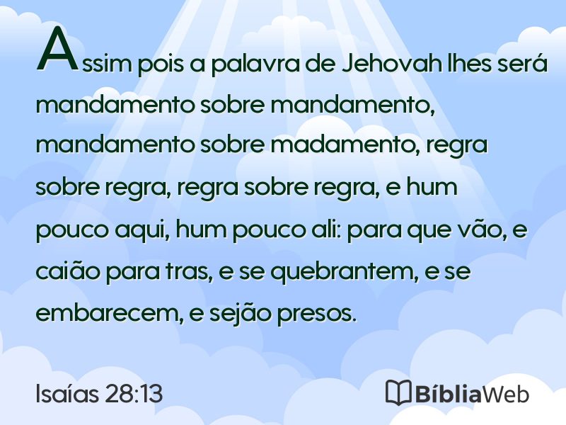 Isaías 28:13 em imagem para compartilhar