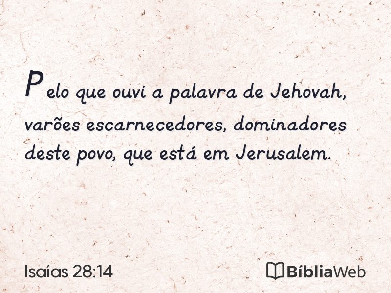 Isaías 28:14 em imagem para compartilhar
