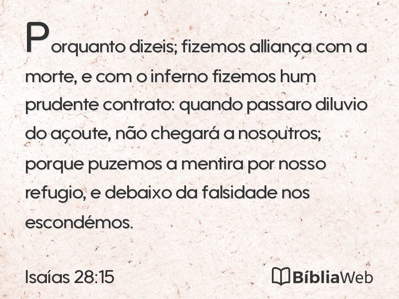 Isaías 28:15 em imagem para compartilhar