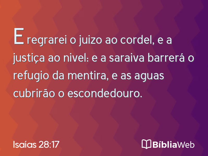 Isaías 28:17 em imagem para compartilhar