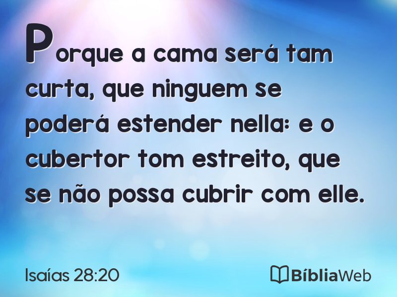 Isaías 28:20 em imagem para compartilhar