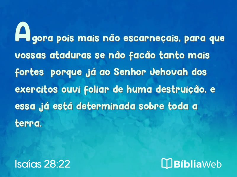Isaías 28:22 em imagem para compartilhar