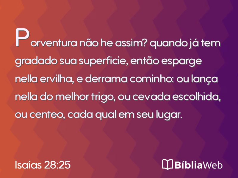 Isaías 28:25 em imagem para compartilhar