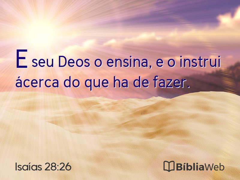 Isaías 28:26 em imagem para compartilhar