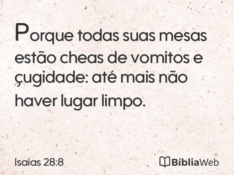Isaías 28:8 em imagem para compartilhar