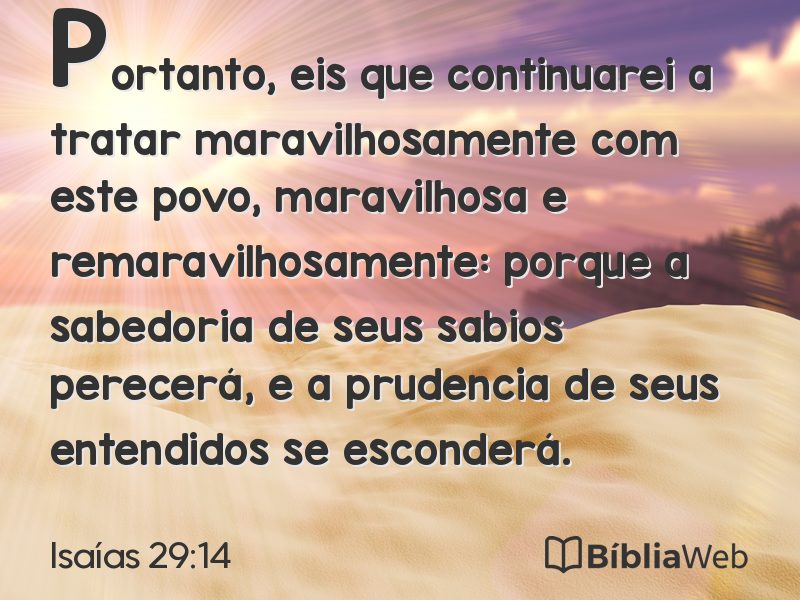 Isaías 29:14 em imagem para compartilhar