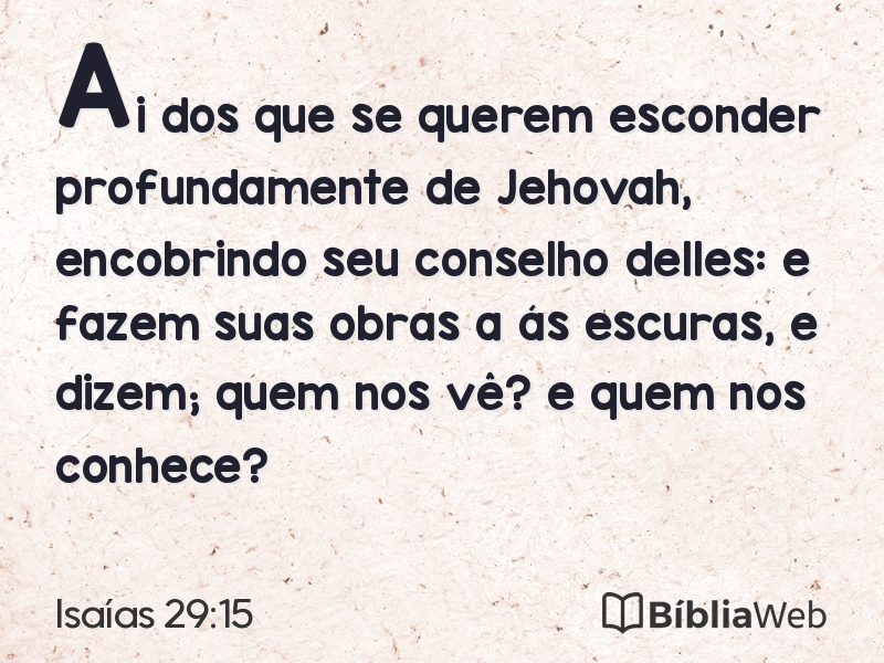 Isaías 29:15 em imagem para compartilhar