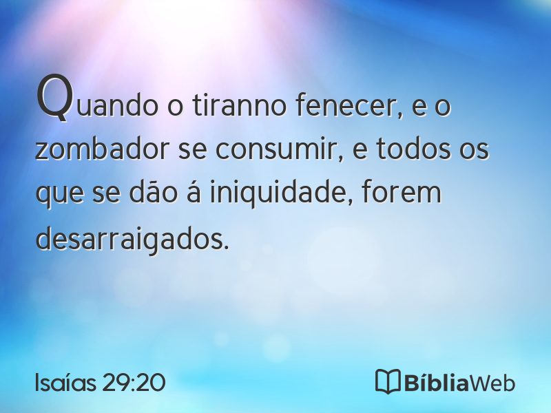 Isaías 29:20 em imagem para compartilhar