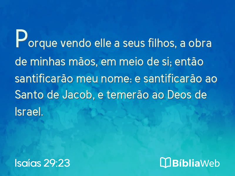 Isaías 29:23 em imagem para compartilhar