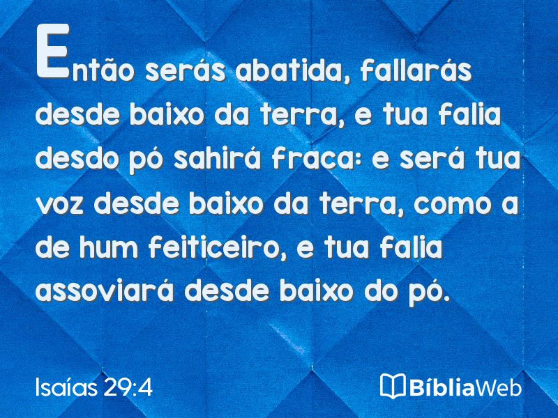Isaías 29:4 em imagem para compartilhar