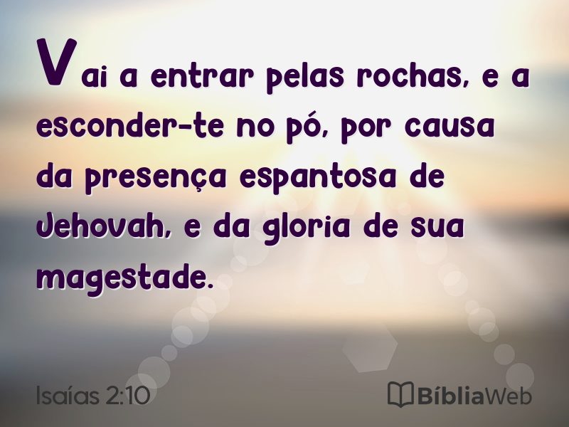 Isaías 2:10 em imagem para compartilhar